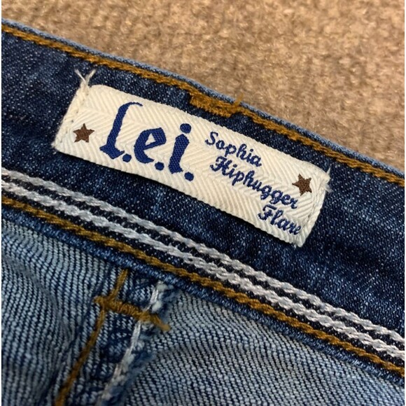 Lei Jeans Womens 15/34 Sophia Hiphugger Flare Bootcut Whisker Stretch Y2K Denim - Picture 7 of 9